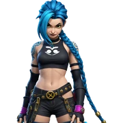jinx smiling in blue braid sticker