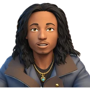 dark-haired boy with jewelry sticker