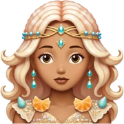 Fairy godess covered in seashells and shiny sprinkles sticker