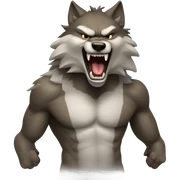 Aggressive wolf sticker