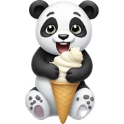 Panda eating ice cream sticker
