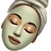 Lady with face mask spa beauty full face relaxing sticker