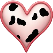 Cow print heart sticker