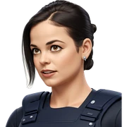 realistic policewoman with earrings sticker