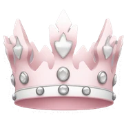White and pastel pink crown sticker