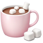 Light Pink mug of hot chocolate with marshmallows  sticker