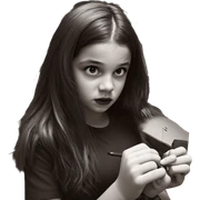 monochrome girl portrait looking up sticker