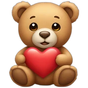 teddy bear holding a heart sticker