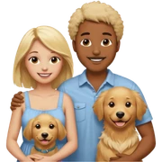 Um homem negro, uma mulher loira e um Golden retriever  sticker