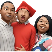 three boys with black hair sticker
