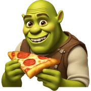 Shrek eating pizza sticker