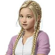 blonde girl with twin braids sticker