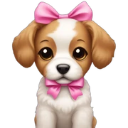 puppy with a pink bow sticker