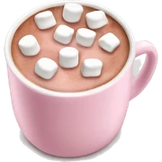 Light Pink mug of hot chocolate with marshmallows  sticker