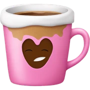 Coffee in a pink mug sticker