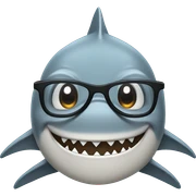 Shark with glasses sticker