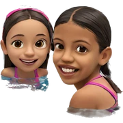 smiling girl by the pool sticker