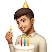 character celebrates birthday sticker