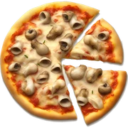 Pizza Verace bianca con pollo e funghi sticker