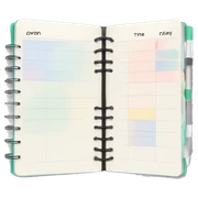 Light color planner with notes  sticker