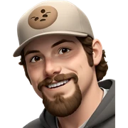 boy with mustache and cap sticker