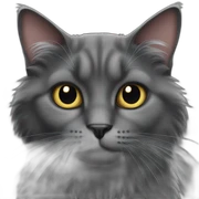 cat fluffy-dark-grey-cat sticker