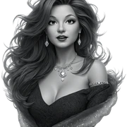 monochrome girl with jewelry sticker