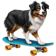 Australian Shepherd riding a skateboard  sticker