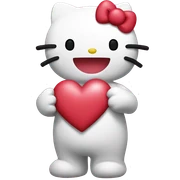 hello kitty with heart sticker