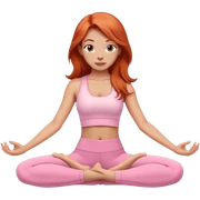 long red headed yoga girl light pink clothes  sticker