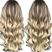 Blonde balayage long hair women sticker