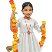 smiling girl in white dress sticker