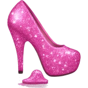 Pink glitter heel sticker
