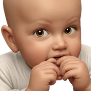 bald boy gazing forward sticker