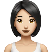 Asian girl with black straight hair some makeup clean girl sticker