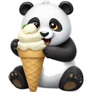 Panda eating ice cream sticker