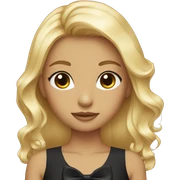 Black bow blonde hair sticker