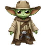cowboy baby yoda sticker