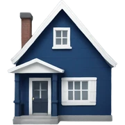 Cute small dark blue house with white accent  sticker