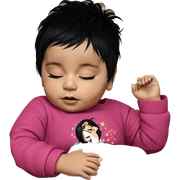sleeping girl with black hair sticker