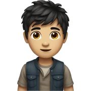dark hair little boy  sticker