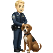 Polis man with dog sticker