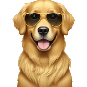 Golden retriever with sunglasses  sticker