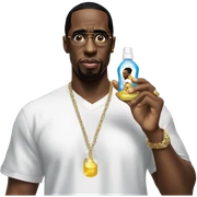 P Diddy holding baby oil sticker
