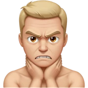 Man hands on neck mad sticker