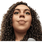 portrait of a girl with curls sticker