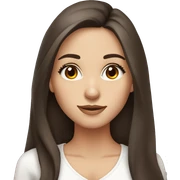 Brunette long hair girl portrait  wearing low cut white top and has brown eyes with long eyelashes sticker