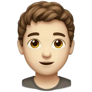 Young boy with brown hair and brown eyes white skin sticker