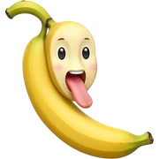 Banana sticking tongue out sticker
