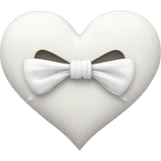 white heart with bow sticker